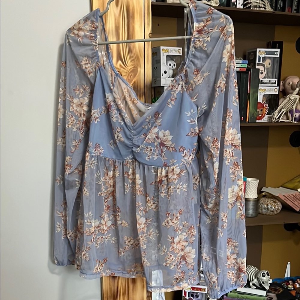 Rue21 Blue Floral Blouse